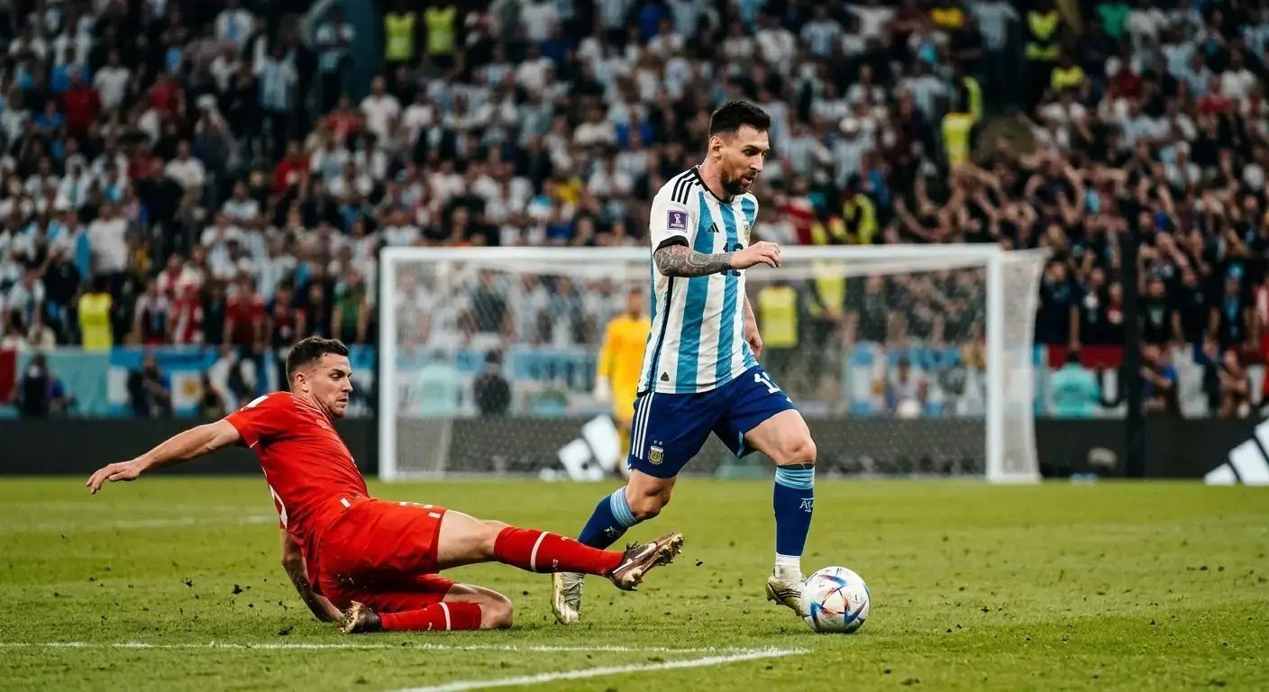 Lionel Messi v modro-bielom drese Argentíny počas zápasu MS 2026 v americkom štadióne