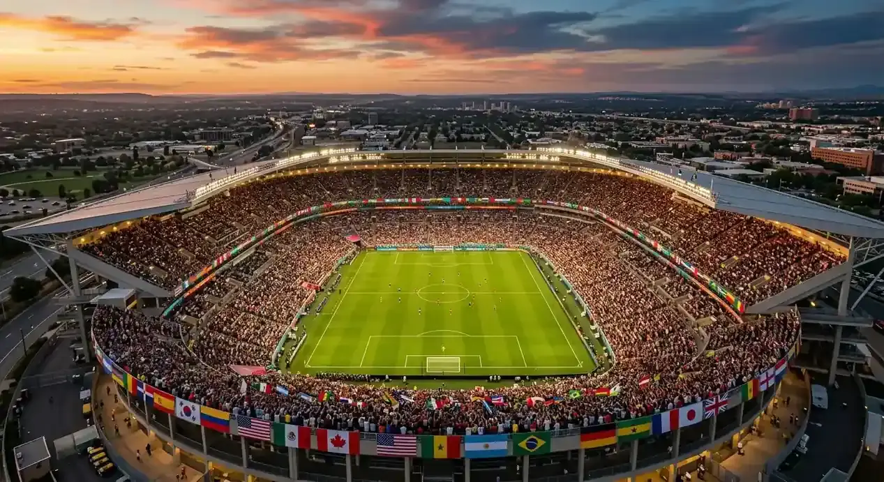 Preplnený štadión počas majstrovstiev sveta vo futbale 2026