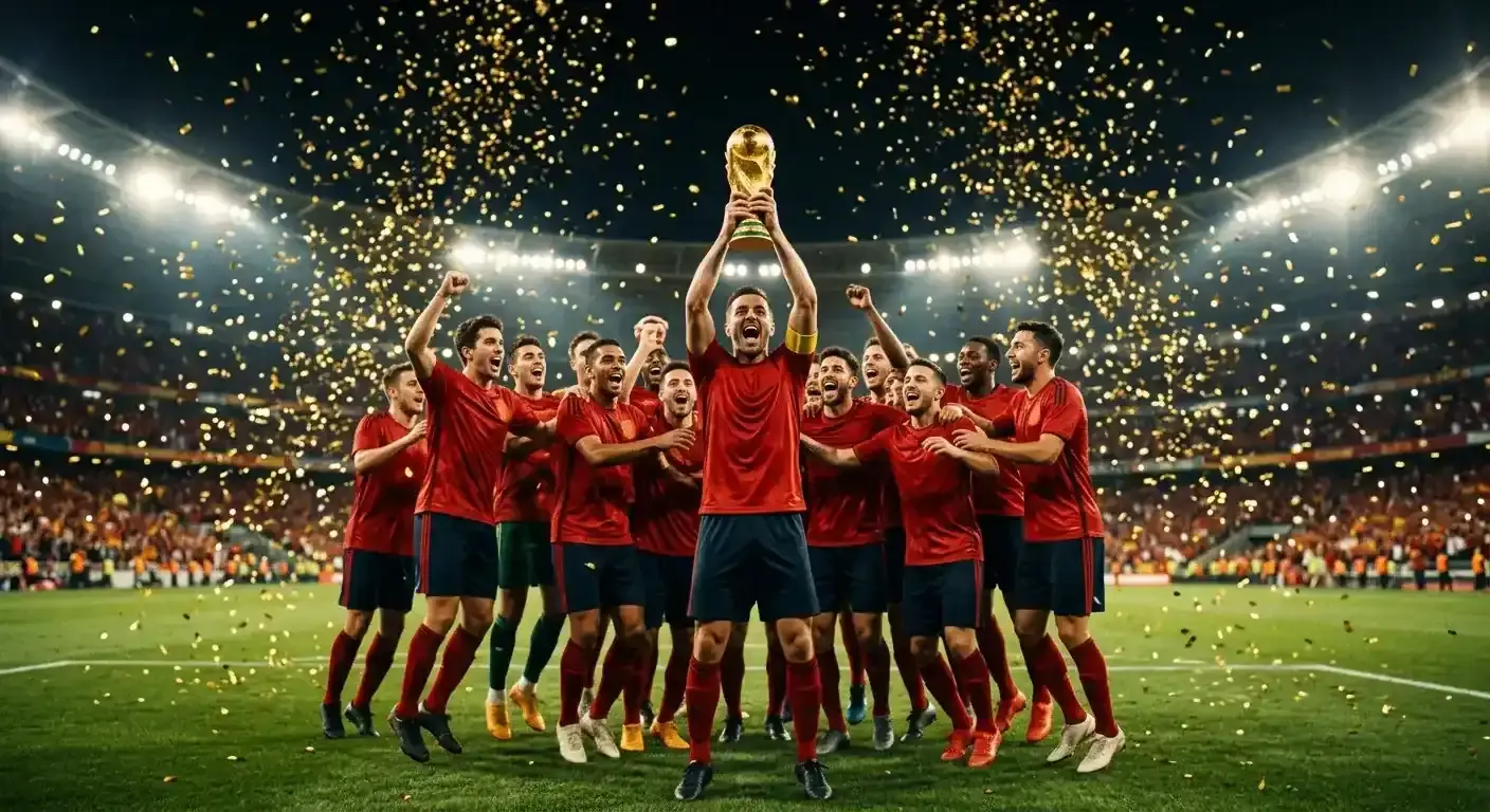 Španielski futbalisti dvíhajú trofej pre majstrov sveta 2026