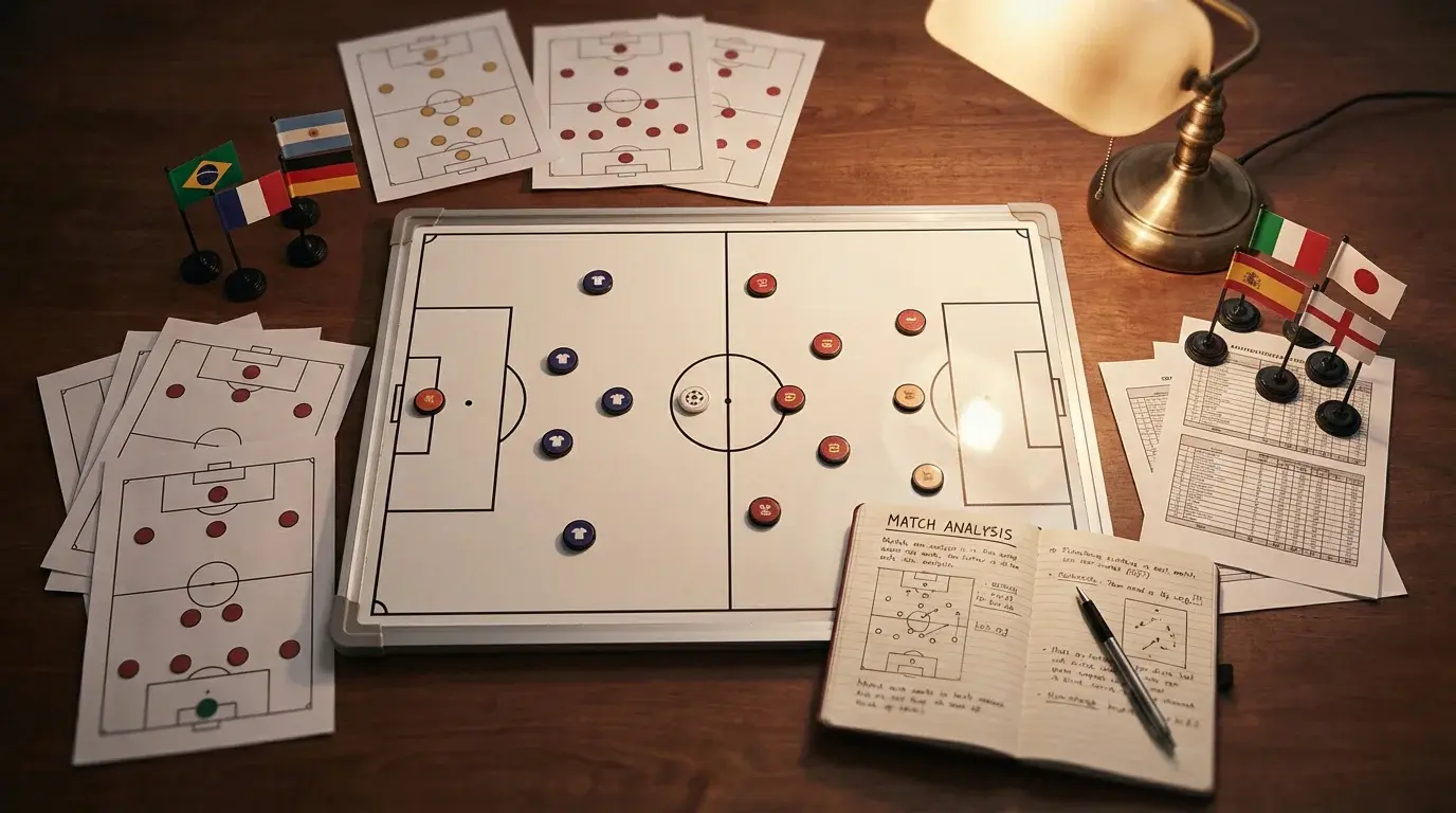 Skupinová tabuľa s vlajkami krajín na medzinárodnom futbalovom turnaji